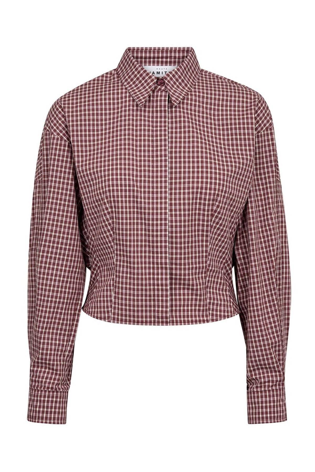 Musa Check Smock Shirt Wine - HL10753