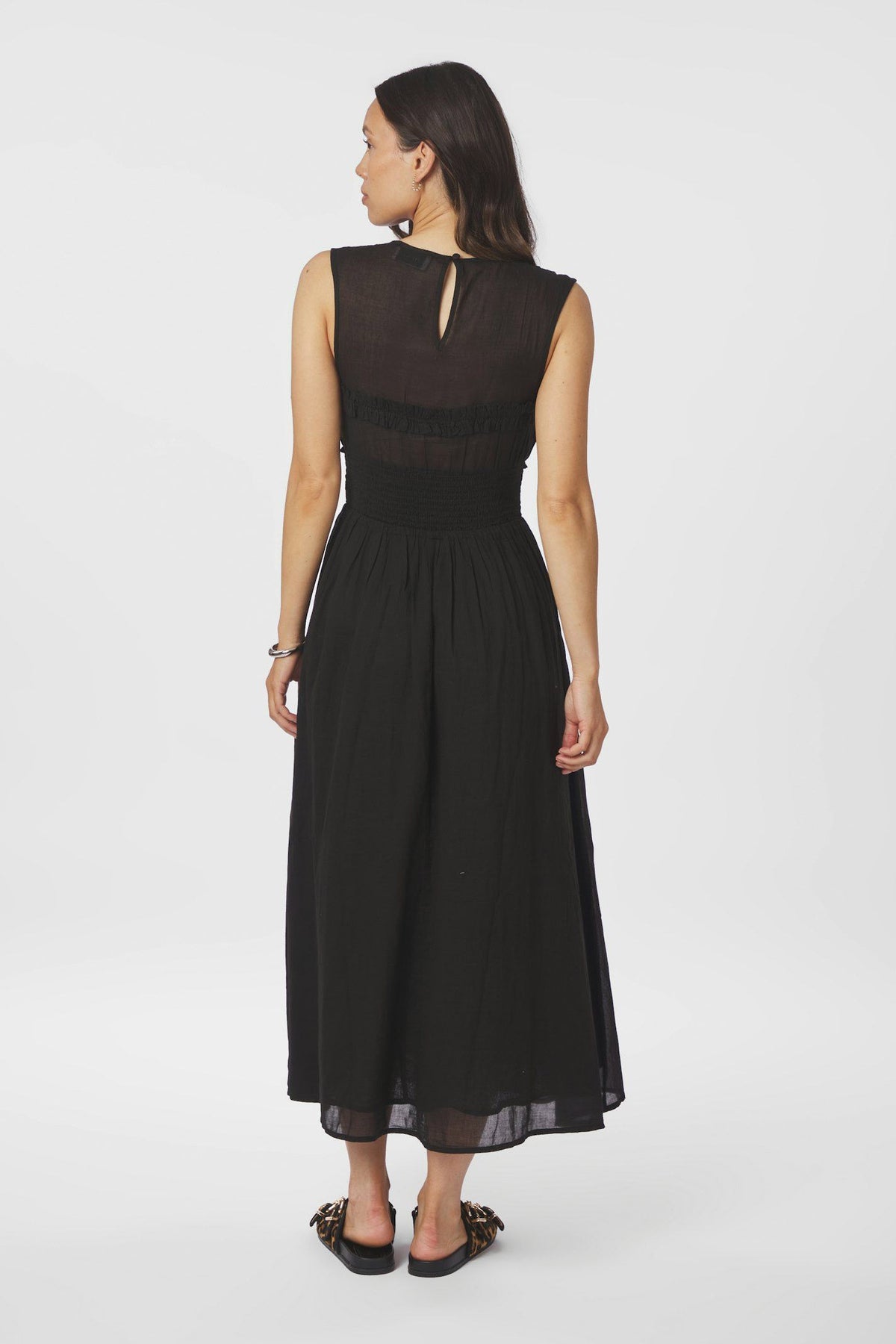 Myrna S Voile Dress Black - 166127