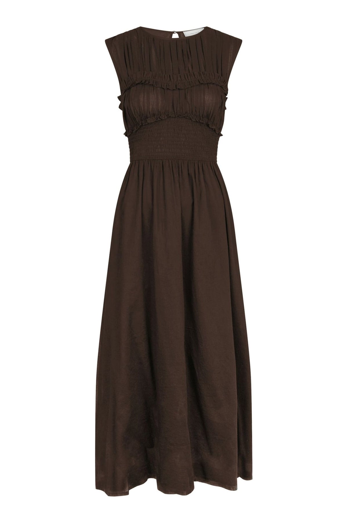 Myrna S Voile Dress Dark brown - 166127