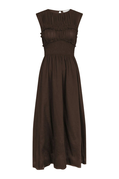 Myrna S Voile Dress Dark brown - 166127 Thumbnail