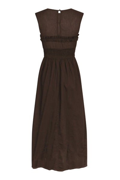Myrna S Voile Dress Dark brown - 166127 Thumbnail