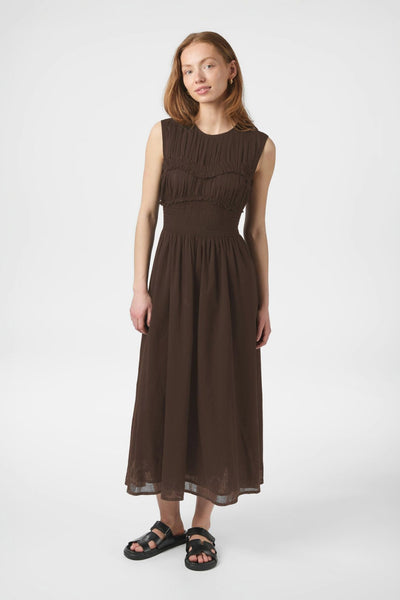 Myrna S Voile Dress Dark brown - 166127 Thumbnail