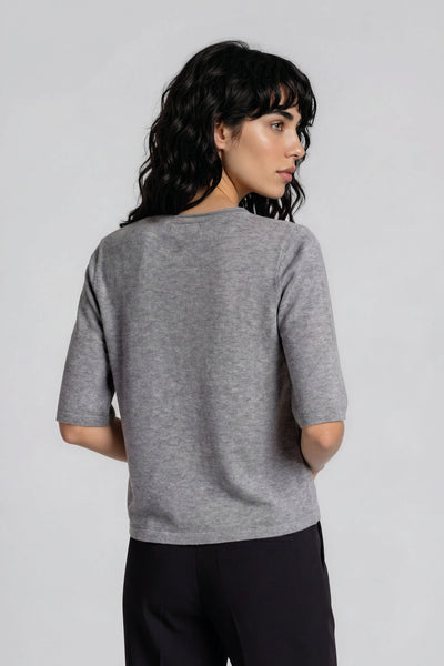 ChalinaBBAndra knit Mid grey mel - BBW4837 Thumbnail