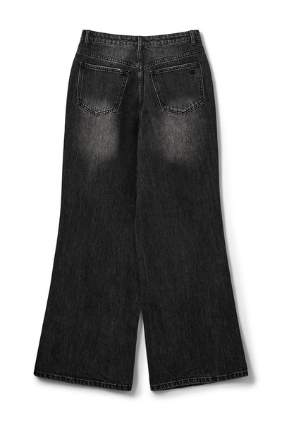 NAPOLISW HIGH WAIST JEANS 1015 Washed black - SNOS718 Thumbnail