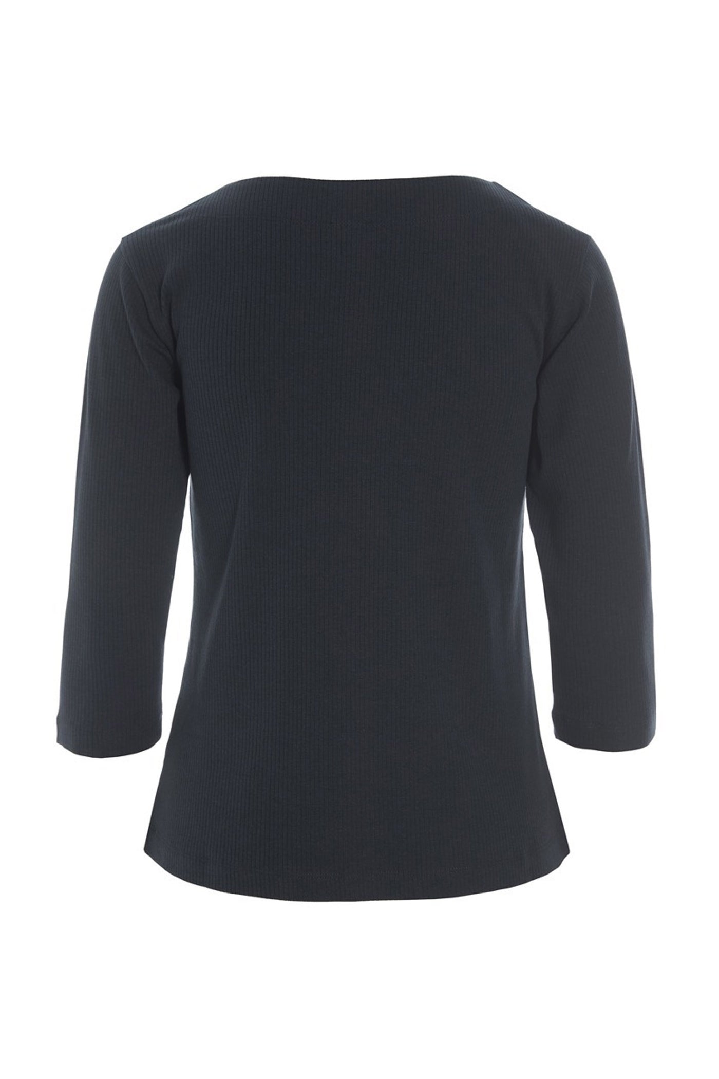 Naibu rib bluse med 3/4 Ærme Black - 266-4079-5085