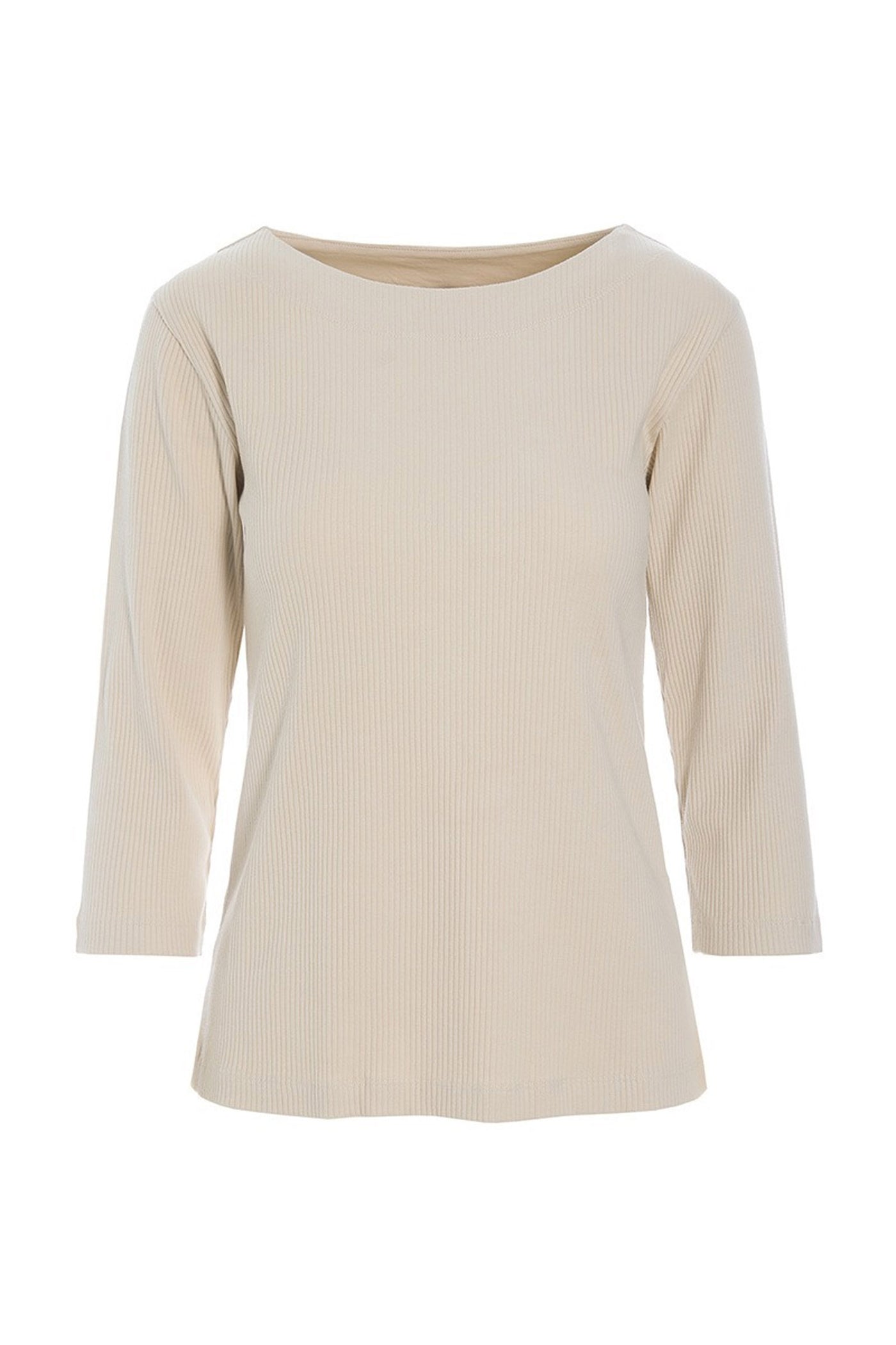 Naibu rib bluse med 3/4 Ærme IVORY - 266-4079-5085