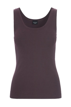 Naibu rib tank top RAISIN - 261-4079-5088