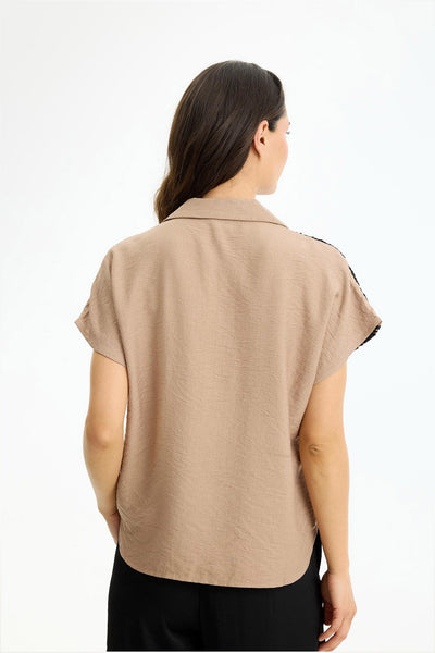 Nala blouse Dark Sand - 17231 Thumbnail