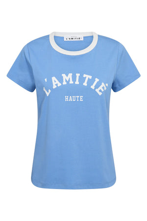 Neckline Logo Tee New Blue/ White Print - HL10006