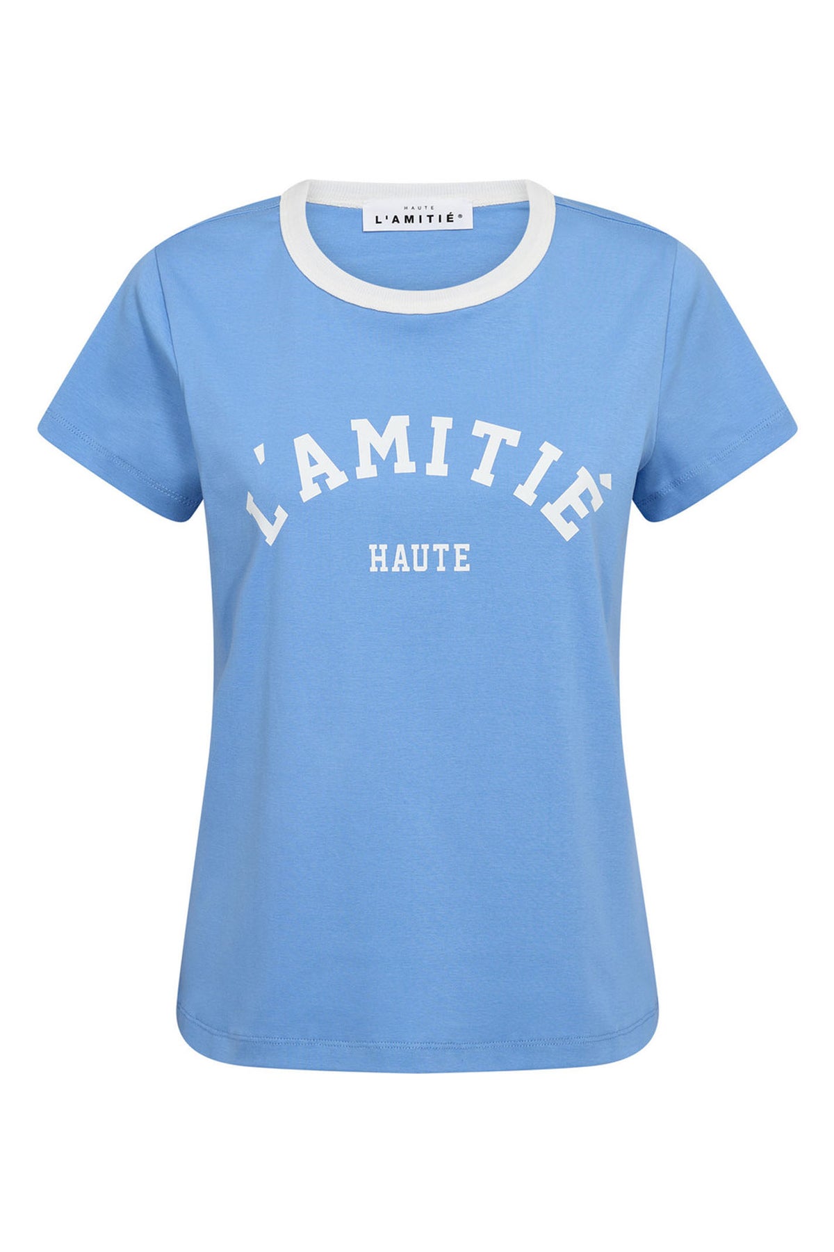 Neckline Logo Tee New Blue/ White Print - HL10006