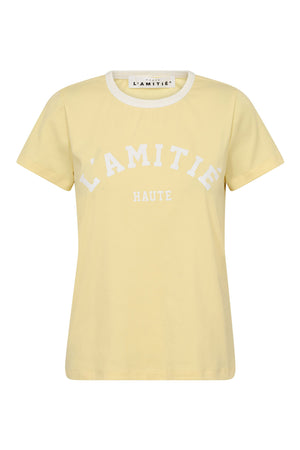 Neckline Logo Tee PALE YELLOW - HL10006