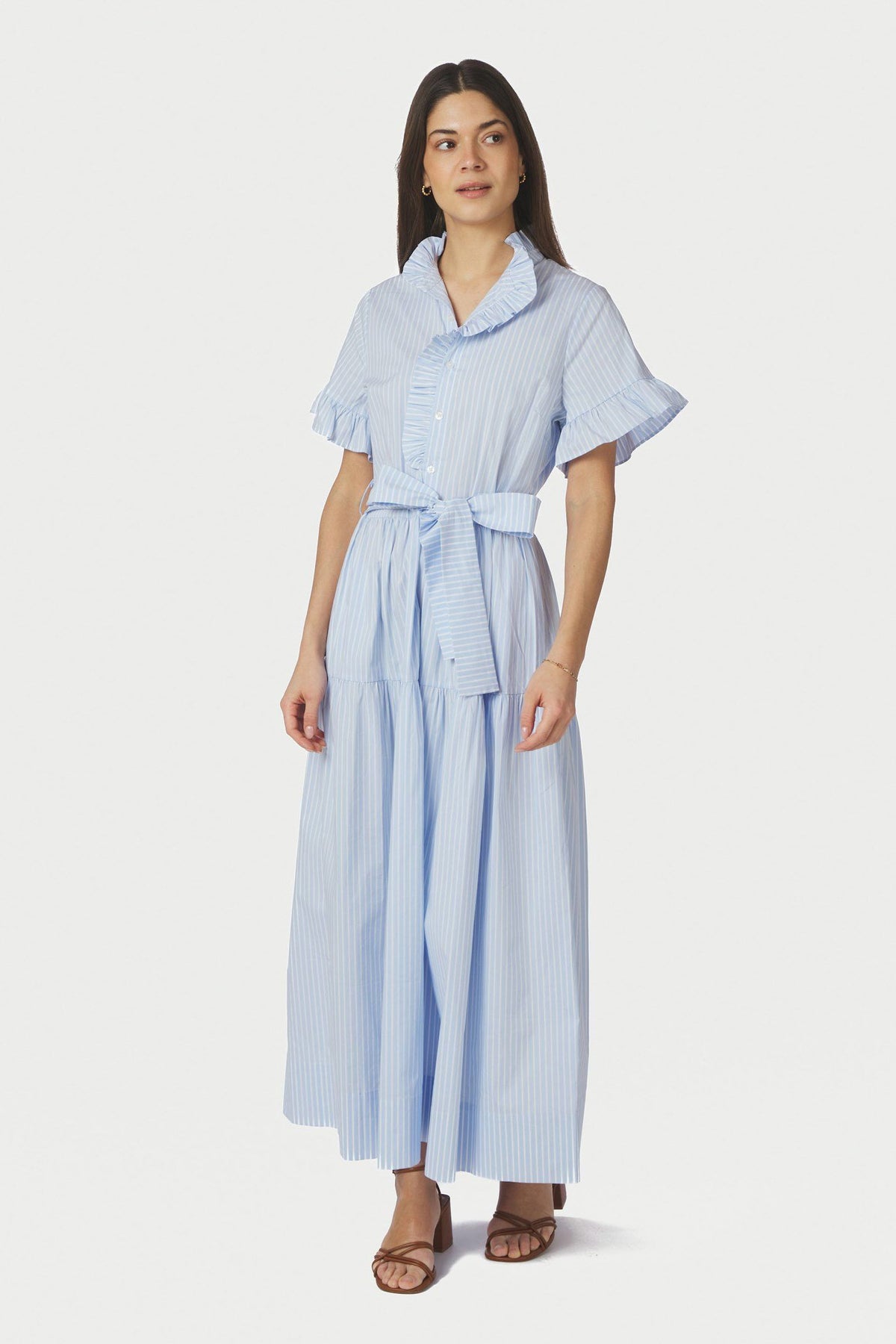 Nellie Soft Stripe Dress Light Blue - 168230