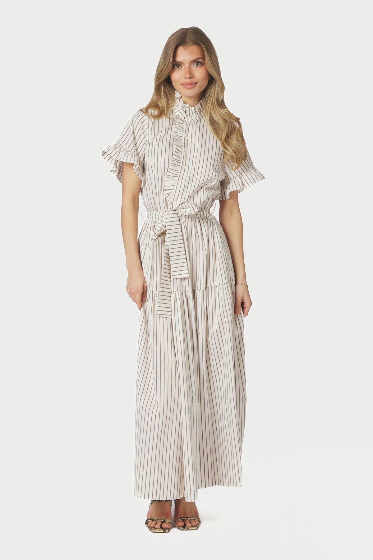 Nellie Wide Stripe Dress IVORY - 168228