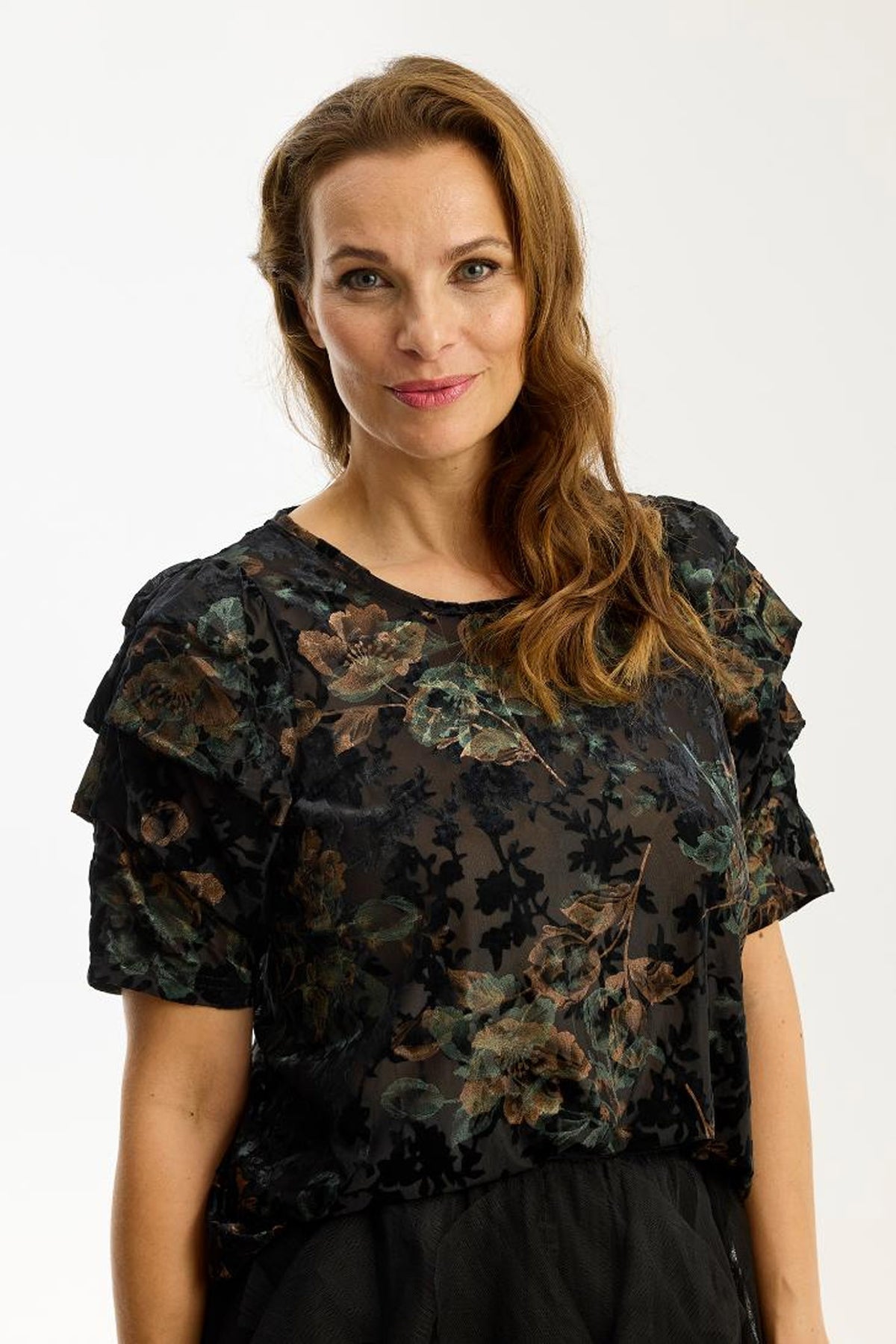 Nellie blouse without sliptop Green - 16855
