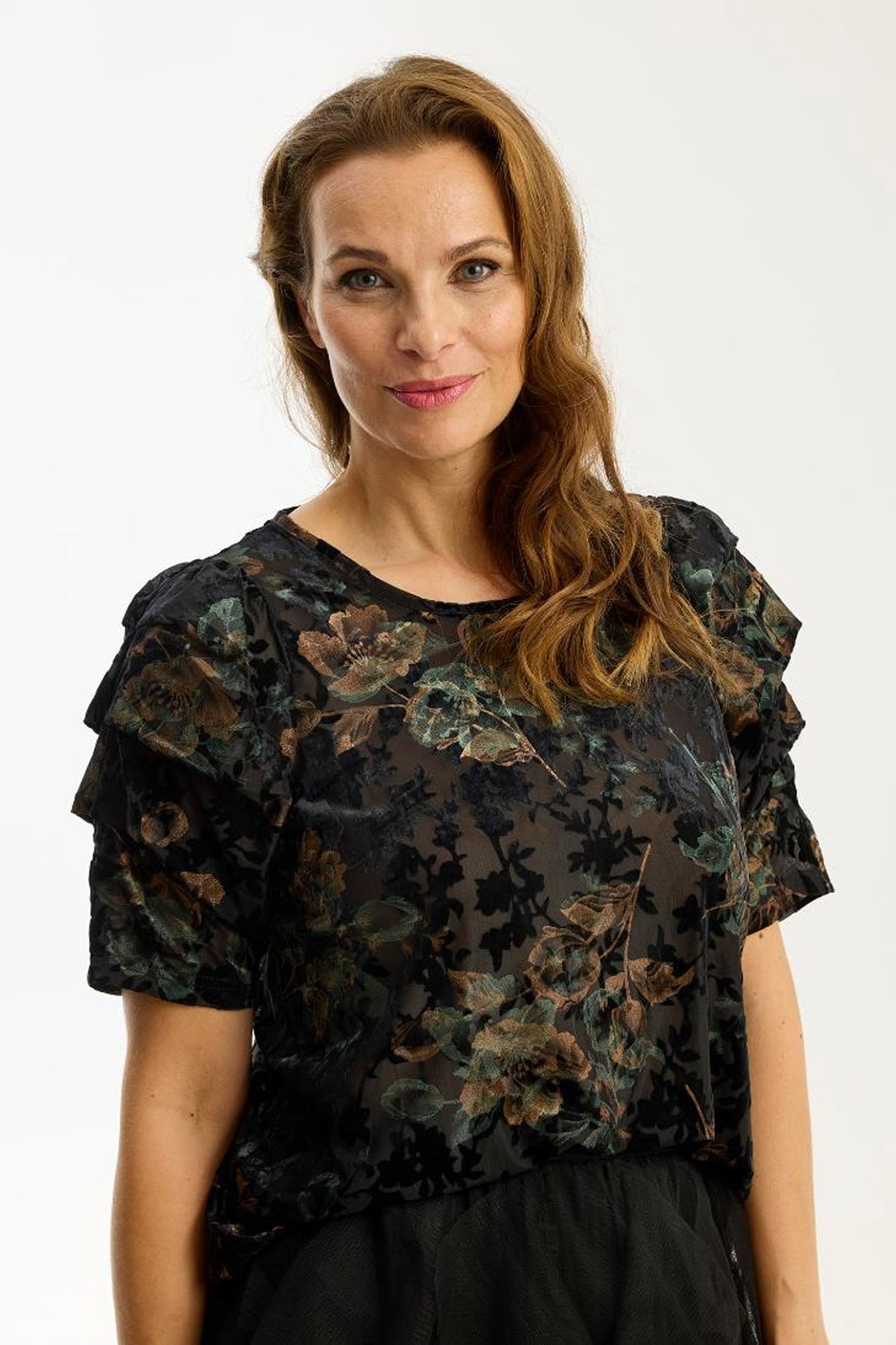 Nellie blouse without sliptop Green - 16855