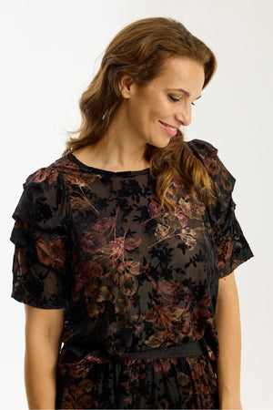 Nellie blouse without sliptop Burgundy - 16855