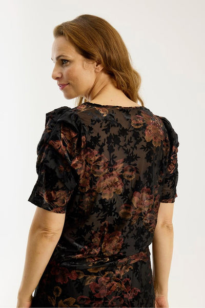 Nellie blouse without sliptop Burgundy - 16855 Thumbnail