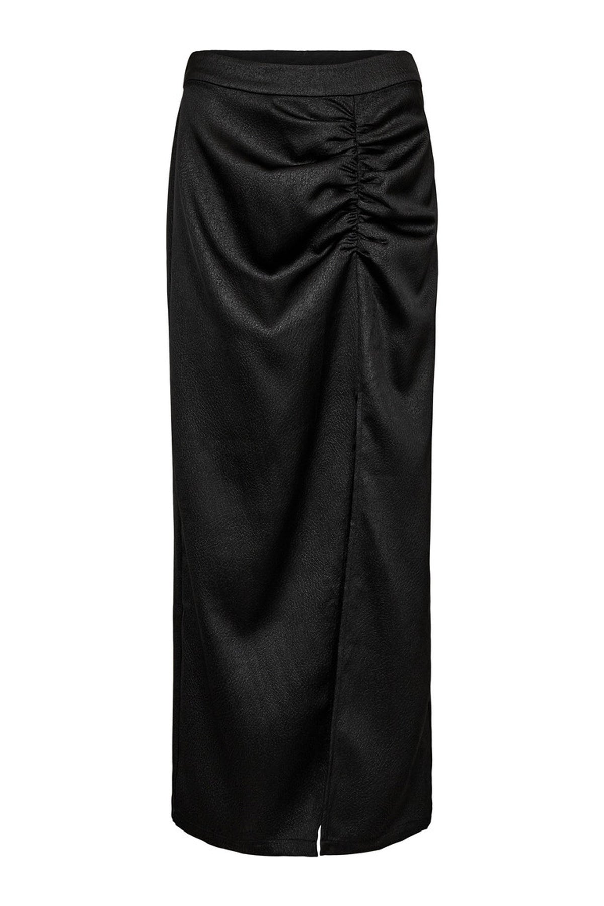 New Chrisse Drape Slit Skirt Black - HL10418