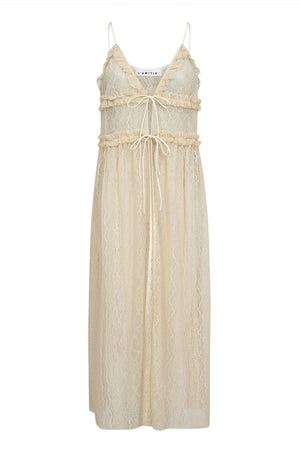 New Lace Tie Dress Seashell - HL10599