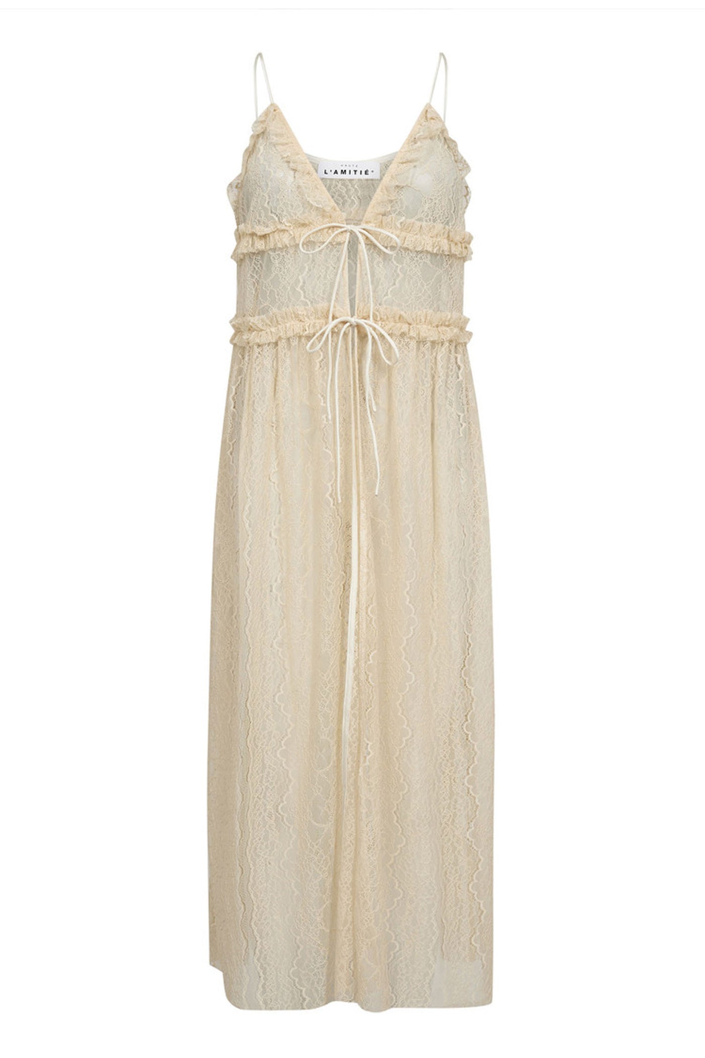 New Lace Tie Dress Seashell - HL10599