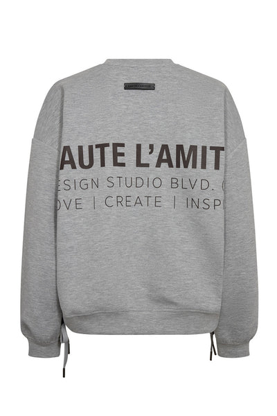 New Studio Tie Sweat Grey Melangé - HL10714 Thumbnail