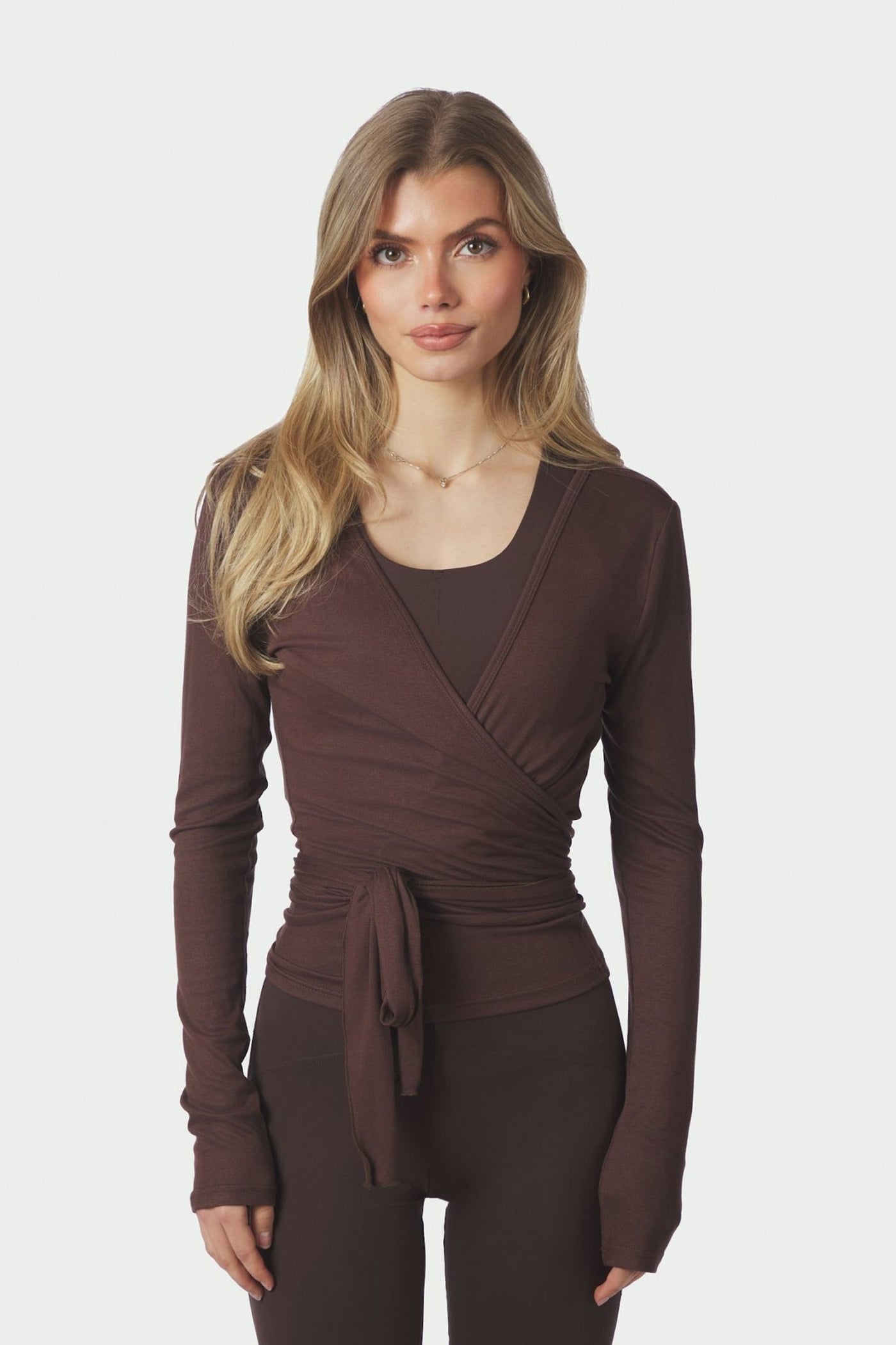 Nia Jersey Wrap Chocolate Brown - 165501