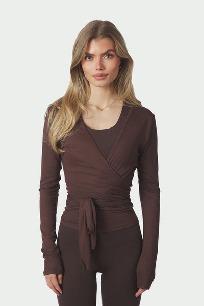 Nia Jersey Wrap Chocolate Brown - 165501 Thumbnail