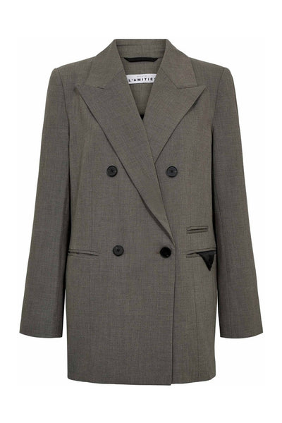 Nicole Low Triangle Blazer Beige Melangé - HL10368 Thumbnail
