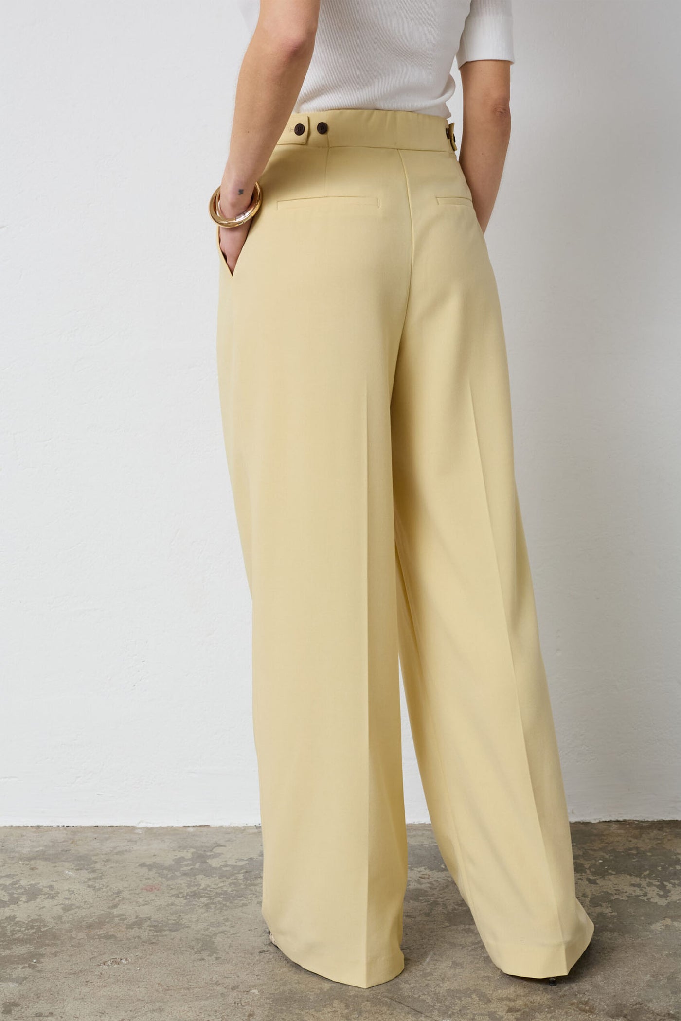 NilanCC Pleat LLPant 171-PaleYellow - 41061