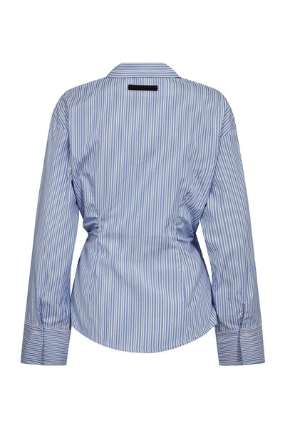 Nina Strap Shirt Pale Blue Stripe - HL10795 Thumbnail