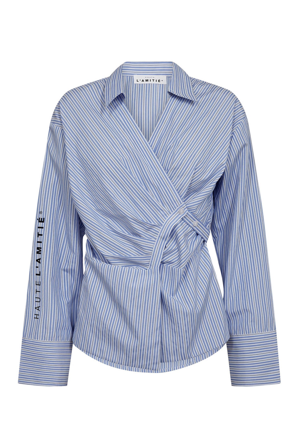 Nina Strap Shirt Pale Blue Stripe - HL10795