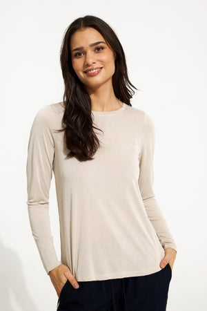 Nina t-shirt long sleeve Beige - 14556