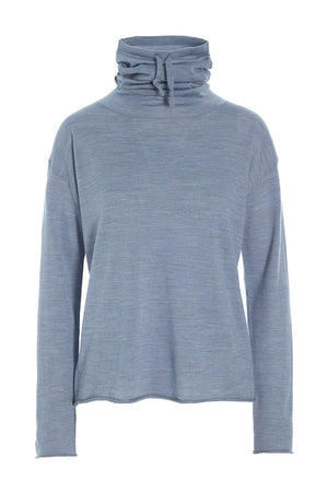 Nisu højhalset bluse Steel Blue - 257-1076-5450