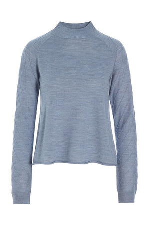 Nisu strikbluse Steel Blue - 257-1076-5448