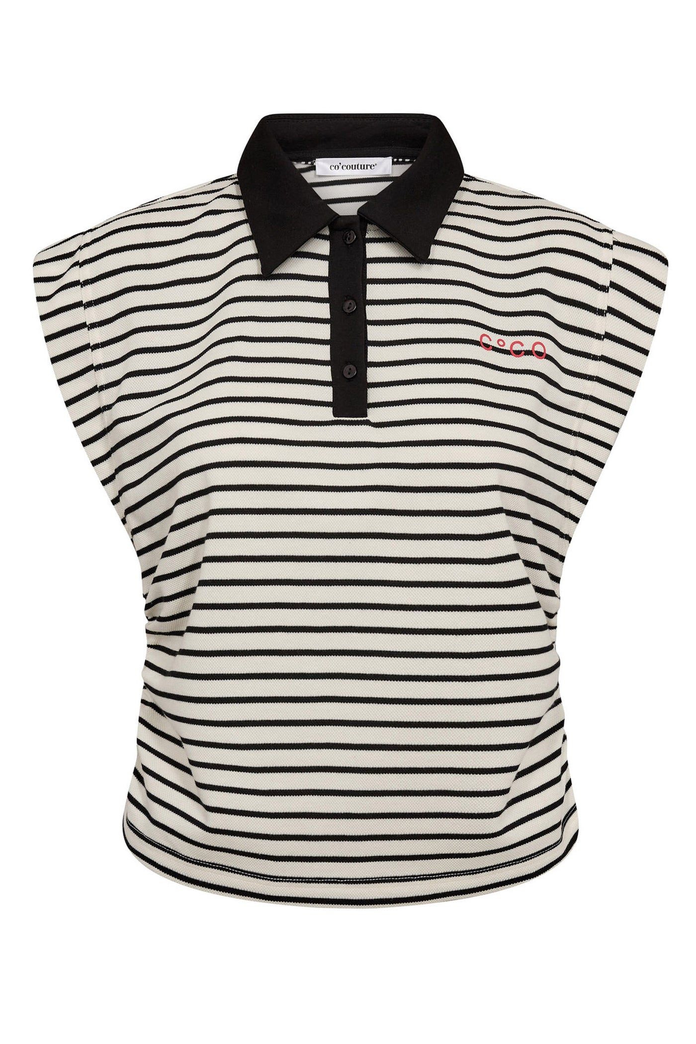 NormaCC Stripe Polo Top 96-Black - 43024