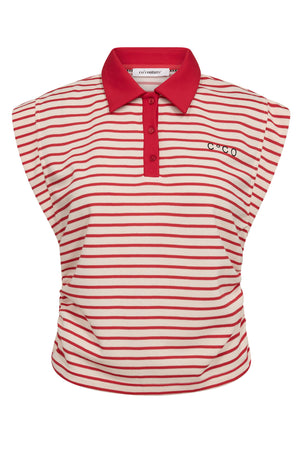 NormaCC Stripe Polo Top 66-Flame - 43024