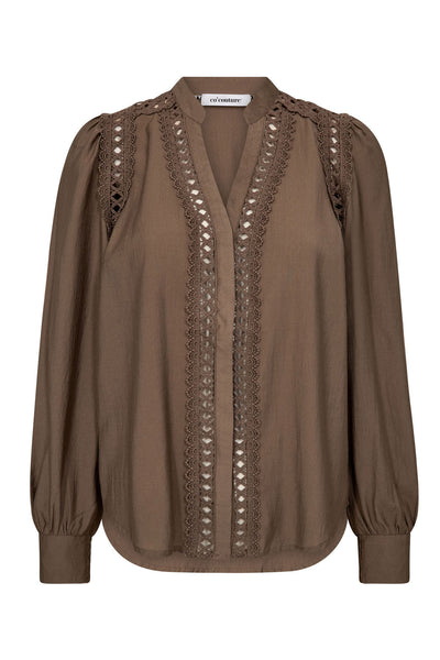 NotisCC Lace V-Shirt 154-Walnut - 45074 Thumbnail