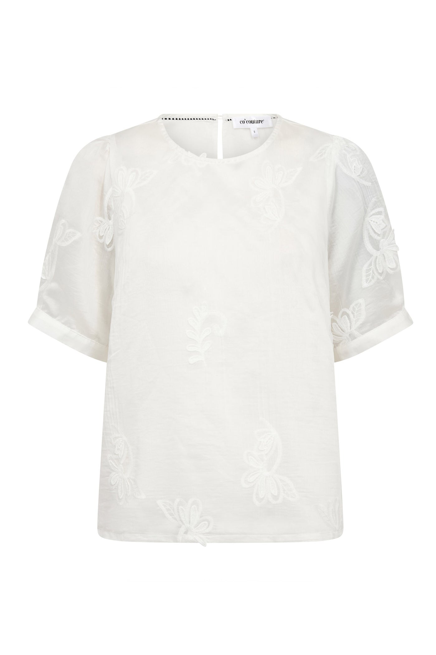 NovinCC Emb SS Blouse 11-Off white - 45188