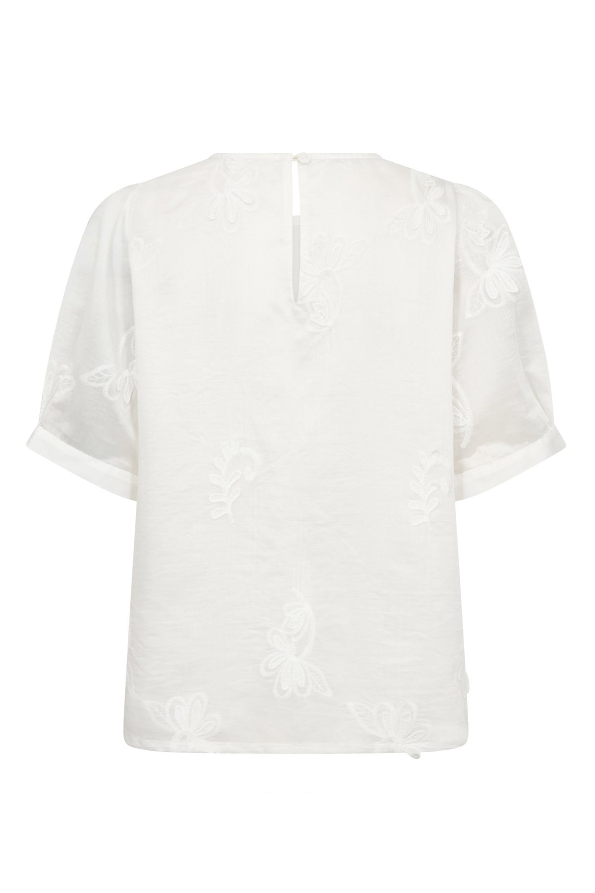 NovinCC Emb SS Blouse 11-Off white - 45188
