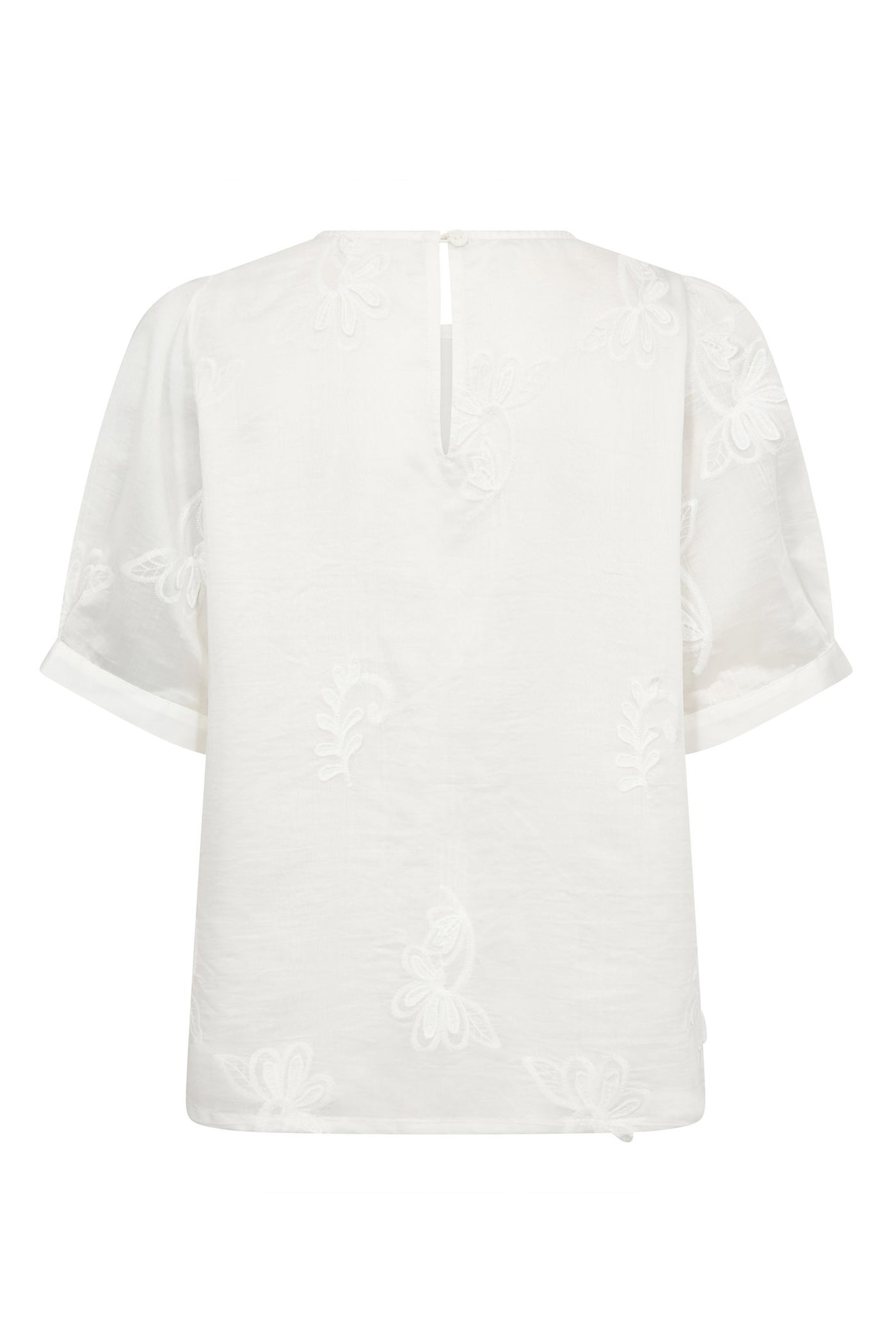 NovinCC Emb SS Blouse 11-Off white - 45188