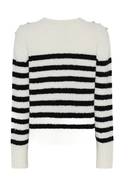 PompomBBAddie knit Snow white / black - BBW5201 Thumbnail