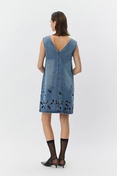 OLYMPESW SHORT DENIM DRESS 5002 Denim blue - S261321 Thumbnail