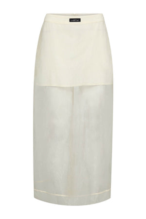 Organza Pencil Skirt PALE YELLOW - HL10638