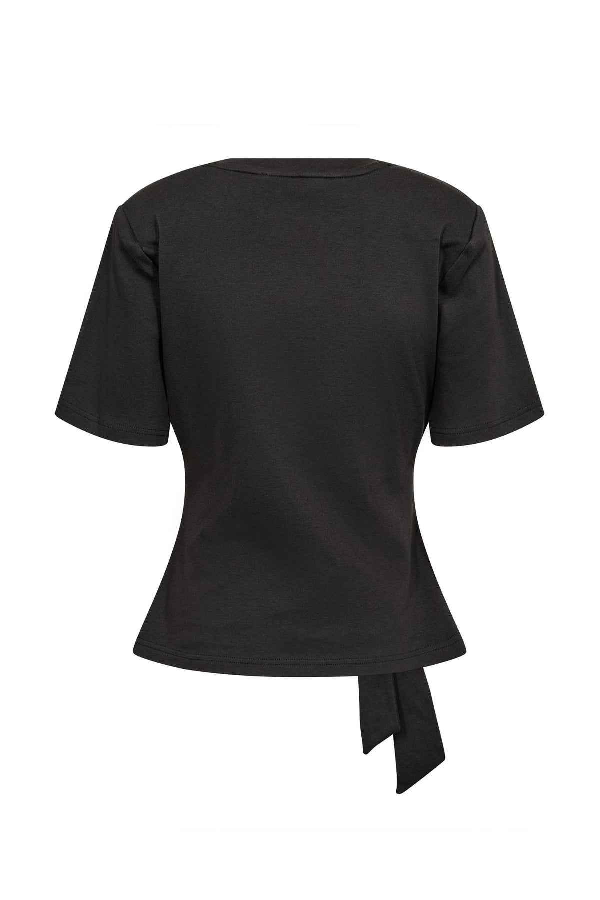 OrianeCC Pleat Tie Tee 65001-Black - 500096