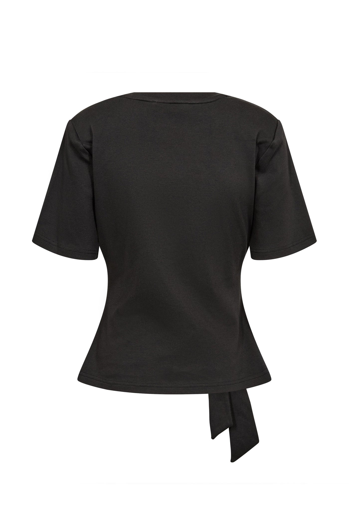 OrianeCC Pleat Tie Tee 65001-Black - 500096
