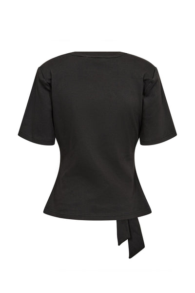 OrianeCC Pleat Tie Tee 65001-Black - 500096 Thumbnail