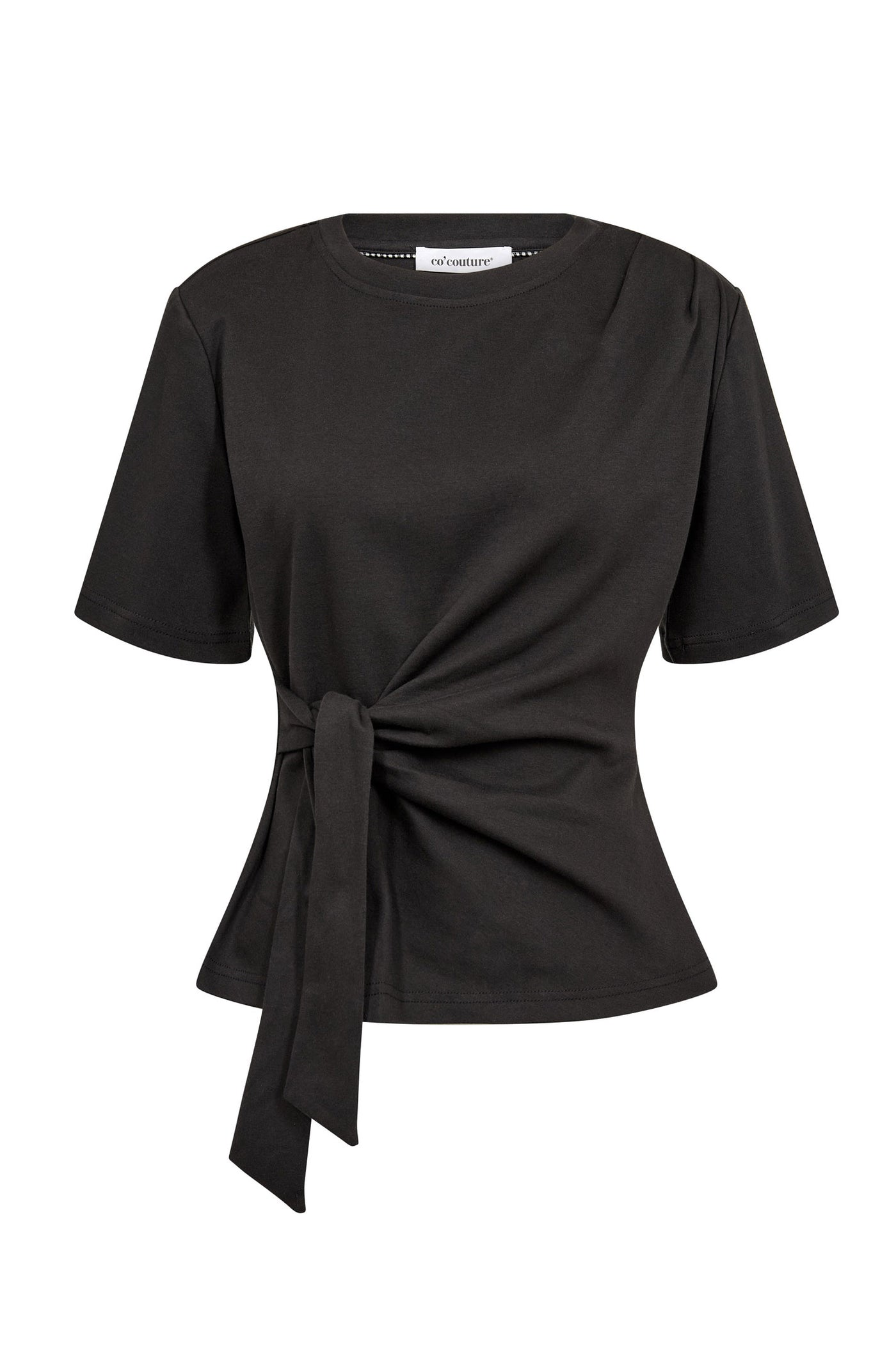 OrianeCC Pleat Tie Tee 65001-Black - 500096