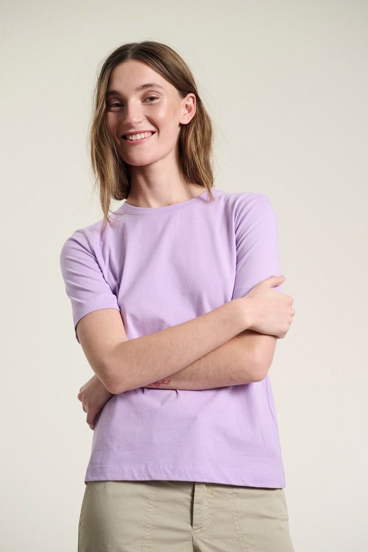 Osaka organic cotton t-shirt SOFT LAVENDER - 261-4075-3435