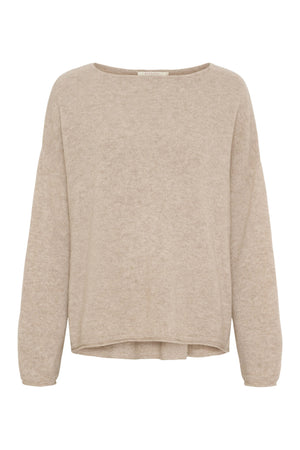 Oversized Pure Cashmere Blouse Nougat Melange - 500082