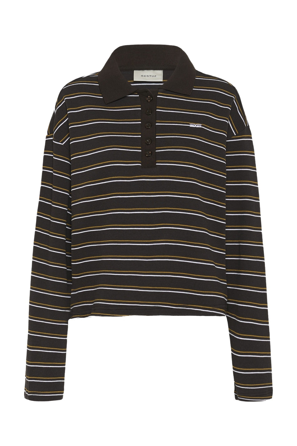 GZpilova LS polo tee Ganache striped - 109843 - 10911483